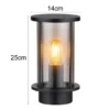 LED Außenwandleuchte Laterne aus Edelstahl mit Rauchglas, Höhe 25cm