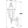 LED Außenwandleuchte Laterne stehend, Alu Schwarz, Höhe 48cm