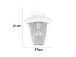 LED Außenwandleuchte Laterne hängend Landhausstil Weiß, Höhe 24cm