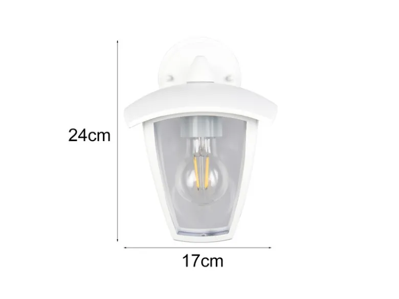 LED Außenwandleuchte Laterne hängend Landhausstil Weiß, Höhe 24cm