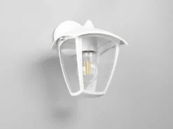 LED Außenwandleuchte Laterne hängend Landhausstil Weiß, Höhe 24cm