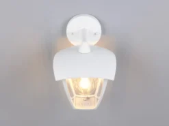 LED Außenwandleuchte Laterne hängend Landhausstil Weiß, Höhe 24cm