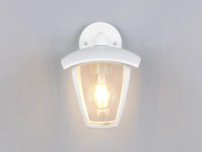 LED Außenwandleuchte Laterne hängend Landhausstil Weiß, Höhe 24cm