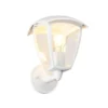 LED Außenwandleuchte Laterne stehend Landhausstil Weiß, Höhe 24cm