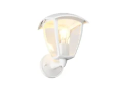 LED Außenwandleuchte Laterne stehend Landhausstil Weiß, Höhe 24cm