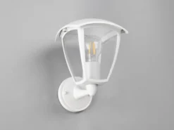 LED Außenwandleuchte Laterne stehend Landhausstil Weiß, Höhe 24cm