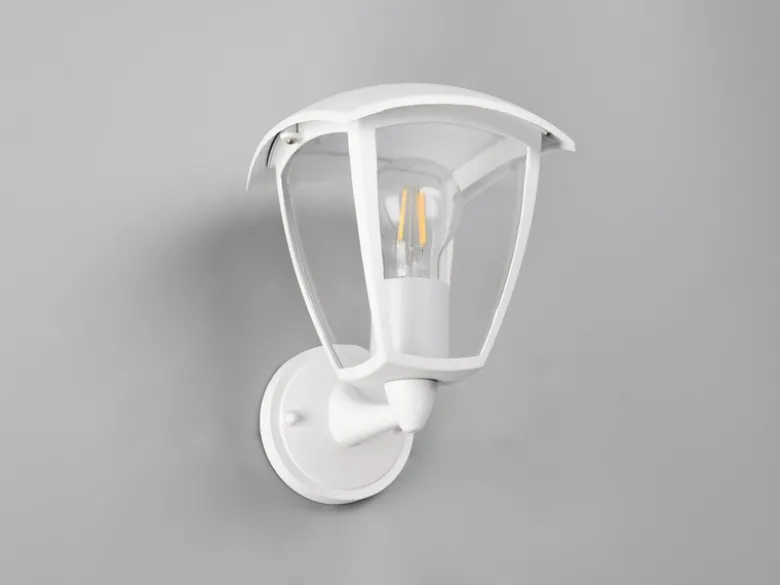 LED Außenwandleuchte Laterne stehend Landhausstil Weiß, Höhe 24cm