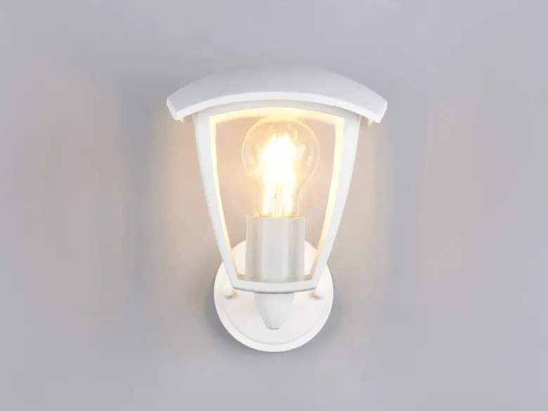 LED Außenwandleuchte Laterne stehend Landhausstil Weiß, Höhe 24cm