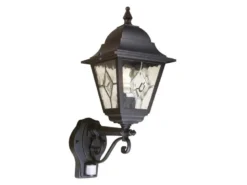 LED Außenwandleuchte Laterne stehend mit Bewegungsmelder, Höhe 47cm