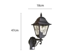 LED Außenwandleuchte Laterne stehend mit Bewegungsmelder, Höhe 47cm