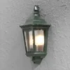 LED Außenwandleuchte Laternen Halbschale, E27, Aluminium Grün, Höhe 44,5cm