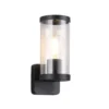 LED Außenwandleuchte, Laterne Aluminium Schwarz, Höhe 23cm