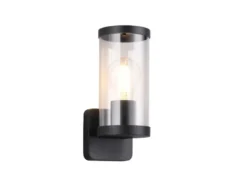 LED Außenwandleuchte, Laterne Aluminium Schwarz, Höhe 23cm