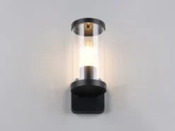 LED Außenwandleuchte, Laterne Aluminium Schwarz, Höhe 23cm