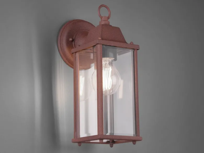 LED Außenwandleuchte Laterne in Rostoptik, Höhe 29cm