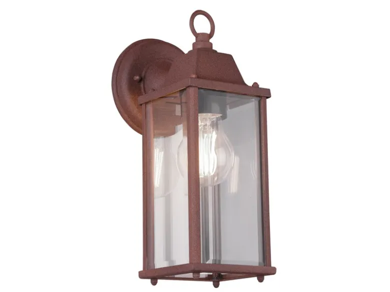 LED Außenwandleuchte Laterne in Rostoptik, Höhe 29cm