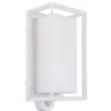 LED Außenwandleuchte Laterne mit Bewegungsmelder in Weiß, Höhe 28cm