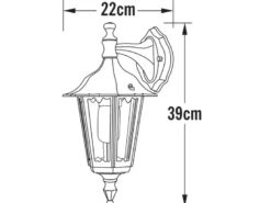 LED Außenwandleuchte Laterne hängend aus Aluminium Grün, E27, Höhe 39cm