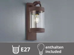 LED Außenwandleuchte Laterne im Landhausstil, Rostoptik, Höhe 33cm