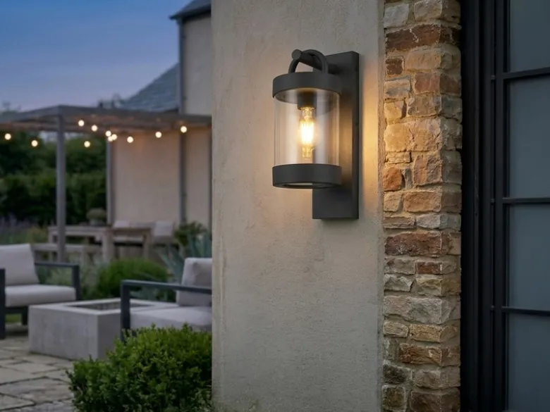 LED Außenwandleuchte Laterne im Landhausstil, Anthrazit, Höhe 33cm