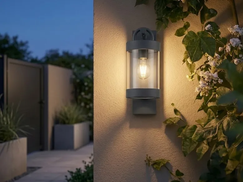 LED Außenwandleuchte Laterne im Landhausstil, Anthrazit, Höhe 33cm
