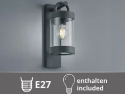 LED Außenwandleuchte Laterne im Landhausstil, Anthrazit, Höhe 33cm