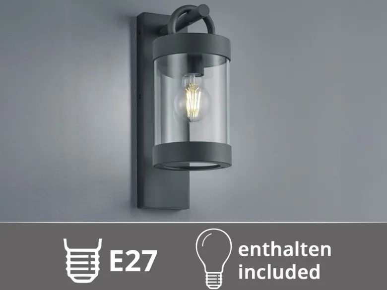 LED Außenwandleuchte Laterne im Landhausstil, Anthrazit, Höhe 33cm