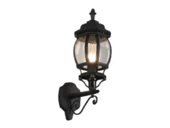 LED Außenwandleuchte, Laterne stehend Aluminium Schwarz Höhe 49cm