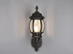 LED Außenwandleuchte, Laterne stehend Aluminium Schwarz Höhe 49cm