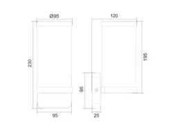 LED Außenwandleuchte, Laterne Aluminium Weiß, Höhe 23cm
