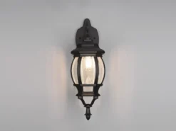 LED Außenwandleuchte, Laterne hängend Aluminium Schwarz Höhe 49cm
