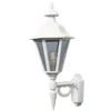 LED Außenwandleuchte Laterne stehend, Alu Weiß, Höhe 48cm