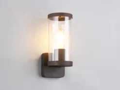 LED Außenwandleuchte, Laterne Aluminium Rostoptik, Höhe 23cm