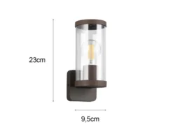 LED Außenwandleuchte, Laterne Aluminium Rostoptik, Höhe 23cm