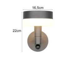 LED Außenwandleuchte MACKENZIE mit Bewegungsmelder in Anthrazit, Höhe 22cm
