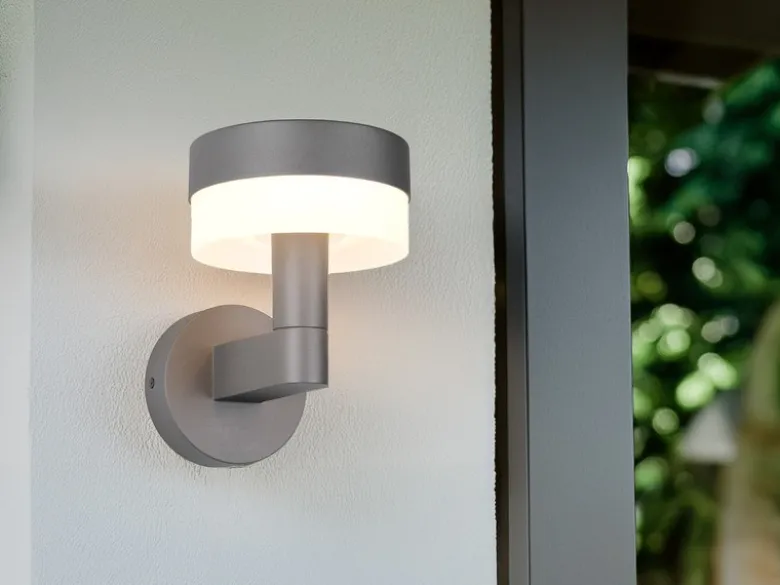 LED Außenwandleuchte MACKENZIE aus Aluminium in Anthrazit, H: 22cm