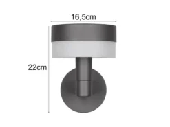LED Außenwandleuchte MACKENZIE aus Aluminium in Anthrazit, H: 22cm