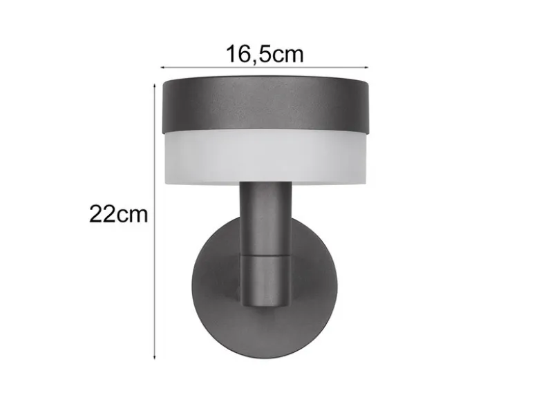 LED Außenwandleuchte MACKENZIE aus Aluminium in Anthrazit, H: 22cm
