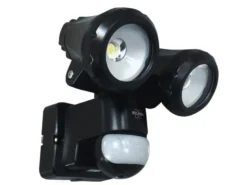 LED Außenwandleuchte mit Bewegungsmelder Schwarz Breite 17cm Strahler 10W IP54