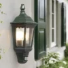 LED Außenwandleuchte mit Bewegungsmelder, Laternen Halbschale, Grün Höhe 49,5cm