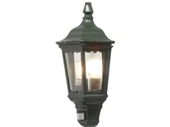 LED Außenwandleuchte mit Bewegungsmelder, Laternen Halbschale, Grün Höhe 49,5cm