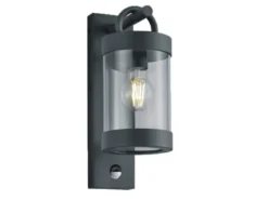 LED Außenwandleuchte mit Bewegungsmelder, Laterne Anthrazit, Höhe 33cm
