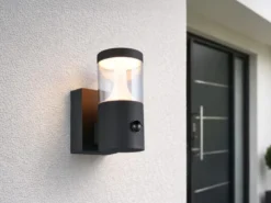 LED Außenwandleuchte mit Bewegungsmelder TAGUS Reihenschaltung geeignet H: 24cm