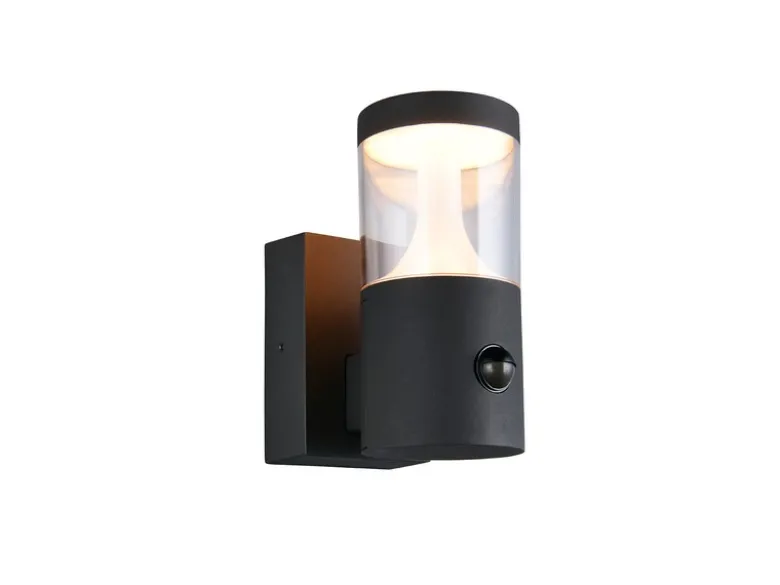 LED Außenwandleuchte mit Bewegungsmelder TAGUS Reihenschaltung geeignet H: 24cm