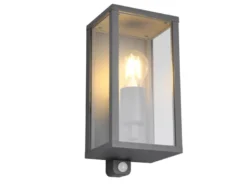 LED Außenwandleuchte mit Bewegungsmelder in Anthrazit, Höhe 29cm