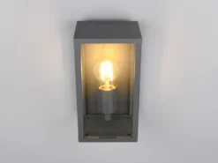 LED Außenwandleuchte mit Bewegungsmelder in Anthrazit, Höhe 29cm