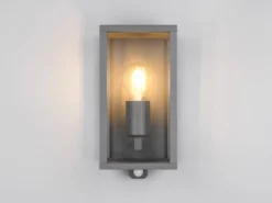 LED Außenwandleuchte mit Bewegungsmelder in Anthrazit, Höhe 29cm