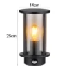LED Außenwandleuchte mit Bewegungsmelder aus Edelstahl & Rauchglas, H: 25cm