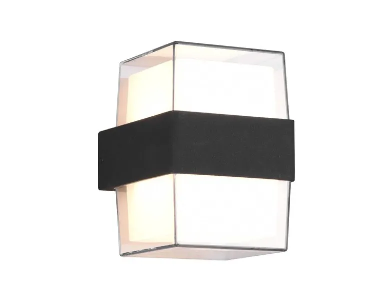 LED Außenwandleuchte MOLINA eckig UP and DOWN Anthrazit 13x9cm