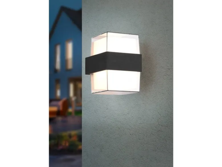 LED Außenwandleuchte MOLINA eckig UP and DOWN Anthrazit 13x9cm